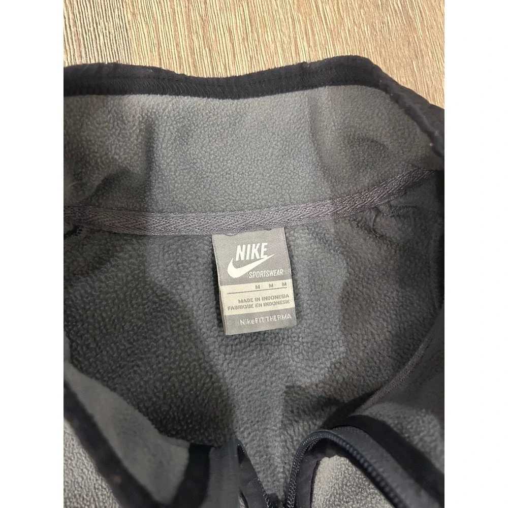 Nike Mens NikeFIT‎ Therma Full Zip Fleece Jacket Grey Black Sportswear Size M